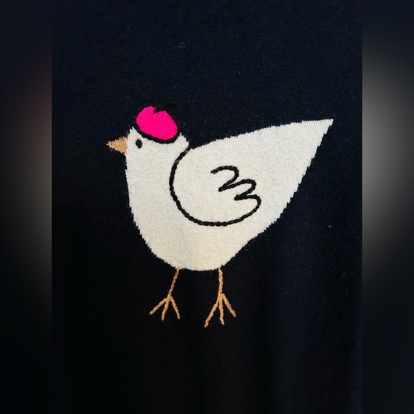 Women's Dark Navy Sweater with Bird Design - Picture 3 of 9